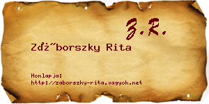 Záborszky Rita névjegykártya