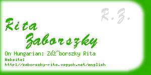 rita zaborszky business card